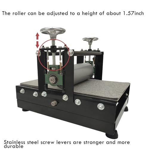 Preasion L300032FBA Etching Press Machine Etching Printing Press Printmaking Letterpress Machine Printmaking Rubbing Machine Plaster Wood Paper Slab Roller Size: 28 * 10Cm thumb #7