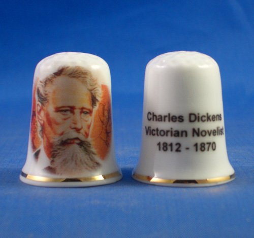 Birchcroft Porcelain China Collectable Thimble - Charles Dickens with Free Gift Box