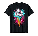 Baseball Ice Cream Watercolor Baseball T-Shirt