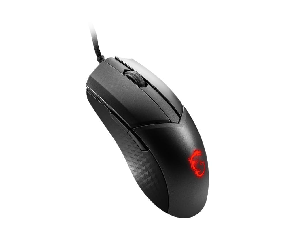 MSI Clutch GM41 Lightweight - Ratón Gaming (16000 dpi, RGB, 6 Botones, 2m FriXionFree Cable Trenzado, Diseño Simétrico) Negro