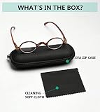 Eyekepper Leser zawias sprężynowy Buegel klasyczne mini małe owalne okrągłe okulary do czytania czerwone +0,5