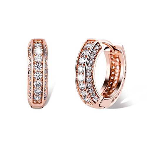 TOPGRILLZ Iced Out Hoop Earrings Cubic Zirconia Huggie Cartilage Cuff Hypoallergenic Luxury Fashion Round Circle Earrings For Men Women