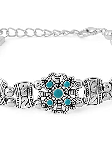 Oxidised Ethnic Charm Bracelet, Unique Design
