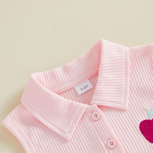 Image of BeQeuewll Back to School Toddler Girl Outfit 2Pcs Knit Top Pleated Skirt Set Girls