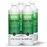 bio-chem® Haar-Weg Abflussfrei – Abflussreiniger EXTRA STARK – 4x 1000 ML - Bis zu 15 Anwendungen je Flasche Rohrreiniger – Extrem effektiv & materialschonend gegen Verstopfungen & Haare - Made in DE