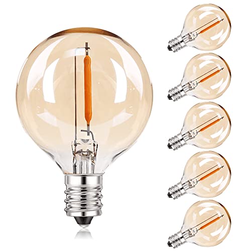 Hcnew Bombilla LED G40 E12 Luces de Estilo Edison Retro, Cristal Blanco Cálido de 2200K,Reemplazo d