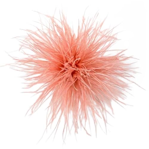 Image of Light Pink Feather Brooch Feathers Corsages for Party Wedding Dress Decorations Ostrich Feather Hair Clip Lapel Pins Headwear Hairpin Hairband for Women Girl