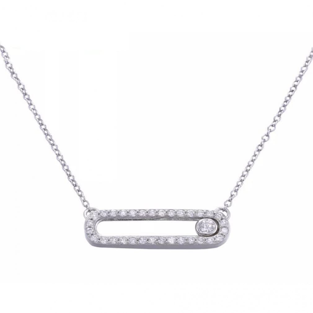 ZHUDJ 925 Sterling Silver Stone Pendant Chain Choker Necklaces For Women Jewelry