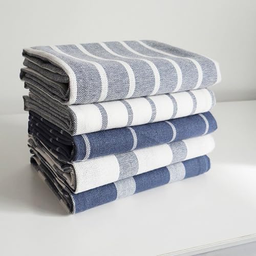 キッチンタオルキッチンクロス ふきん 手拭きタオル 色織コットン 布巾 台拭き ディッシュクロス 速乾キッチン 食器拭き 45*70cm 5枚セット 吸水性 台所 手ふきん 速乾 防臭