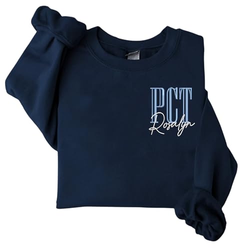 Custom Embroidered Nurse Sweatshirt with Name and Stethoscope Design, Personalized Medical Staff Pullover Gift