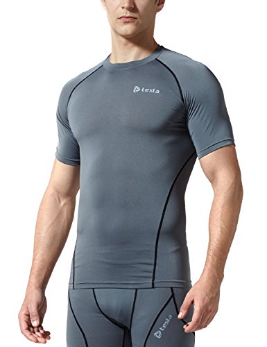 Tesla Men's Cool Dry Compression Baselayer Short Sleeve T Shirts R13