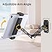 Lucrave Tablet Wall Mount Holder, Aluminium Extendable iPad Wall Holder, with 360°Rotating Base Adjustable and Foldable for iPad Pro Air Mini, Galaxy Tab, All 4.7-13
