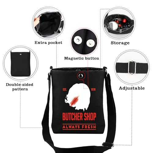 CMNIM Horror Movie Merchandise Gifts Butcher Shop Always Fresh Crossbody Bag TV Show Inspired Horror Gifts for Fans3