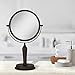 Zadro Anaheim 8.75” Round Non-Lighted Makeup Mirror 5X 1X Magnifying Makeup Mirrors Rotating Head Makeup Mirror for Desk