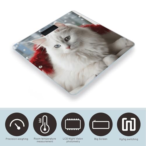 Báscula digital para baño con pantalla LCD y vidrio templado miniatura 3