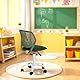 FurnitureR Kompakter Klassenstuhl, ergonomischer Sitz für Schule, Rückenlehne aus atmungsaktivem Netzgewebe, höhenverstellbar, Zeichenzimmerstuhl für Kinder, leicht zu bewegen, 360 °, grün