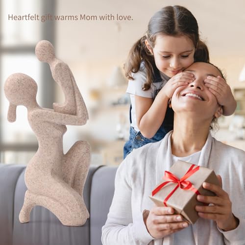 New Mom Gifts - 8.07” Mother and Child Figurine,Resin Statue for First Time Mothers, Baby Shower Adoption Birthday Gifts,Ideal Decor For Shelf Living Room Bedroom Bookshelf CoffeTable and Office - Thumbnail 4