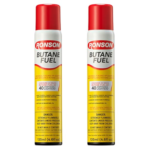 Ronson Lighter Butane Refill 135ML (Pack of 3) White