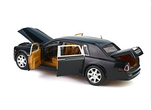Greshare Model Car, 1:24 Rolls-Royce Phantom Diecast Sound & Light & Pull Back Model Toy Car Black New In Box #TOP3