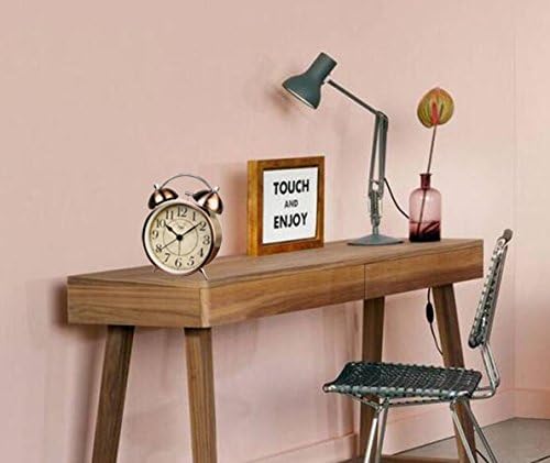 SAYTAY Classic Retro Desk Clock, Super Loud Alarm Clock Non Ticking Bell Movement Bedside Clock with Night Light,Battery Operated Quartz for Bedroom,Livingroom,Study Room,Kitchen etc (cooper)
