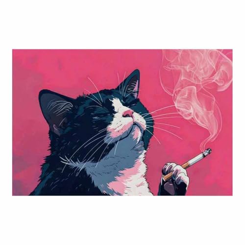 Chat pop art cool poster mural pour sublimer un salon moderne