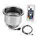 Klanata RGB LED Light Drink Cup Holder with Remote Control – Stainless Steel Interior Decorative Lighting – Multi Color Atmosphere Lamp for Marine Boat Yacht Car Truck and RV Modification