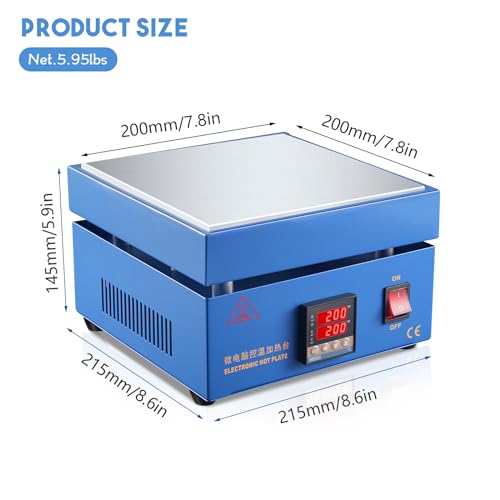 Soiiw Löten Hot Plate LED Mikrocomputer Elektrische Vorheizung Lötstation Schweißer 850 W 220 V Hot Plate Rework Heizer Lab 200 x 200 mm Platte EU Plug