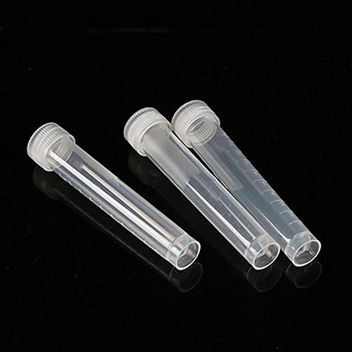 Lot de 100 tubes à essai en plastique de 10 ml avec couvercle à vis vertical gradués pour liquides, fluides, graines, épices, tests en laboratoire, mélange, arts – vue 4