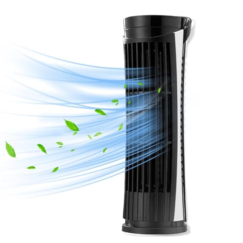 Ventilador de torre pequeña,Ventilador de torre de escritorio - Ventilador de aire acondicionado - Ventilador de escritorio de torre de 10 pulgadas con 2 velocidades, ventilador eléctrico compacto par