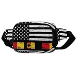 Vintage Germany German America Flag Crossbody Waist Pack Fashion Packs Purse with Zipper Pockets for Men And Women Belt Bag