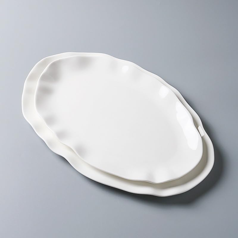TEESONG Talerz obiadowy talerze do naczyń 35 cm hotelowa kuchnia zastawa stołowa ceramiczny płaski talerz w kształcie litery Dan ekspozycja specjalistyczna restauracja klub zimne naczynie talerz do