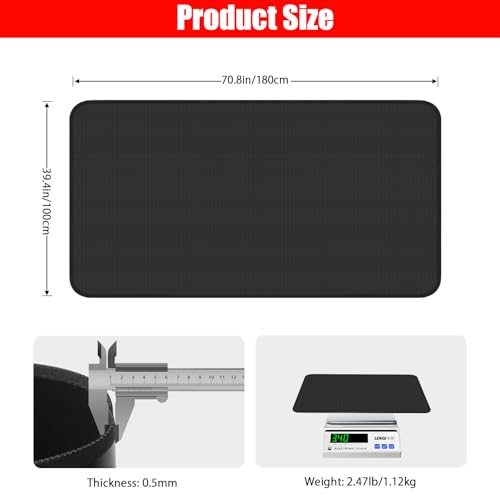 Feuerfeste Unterlage, 180x100cm Faltbare Grillmatte Hitzeschutzmatte, Bodenschutz Grillunterlage, 3 Schicht Feuerschutzmatte für BBQ Grills, Boden, Kamin, Rasen und Camping
