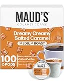 Maud's Salted Caramel Flavored Coffee, 100ct. Recyclable Single Serve Coffee Pods - Richly Satisfying Arabica Beans California Roasted, K-Cup Compatible Including 2.0