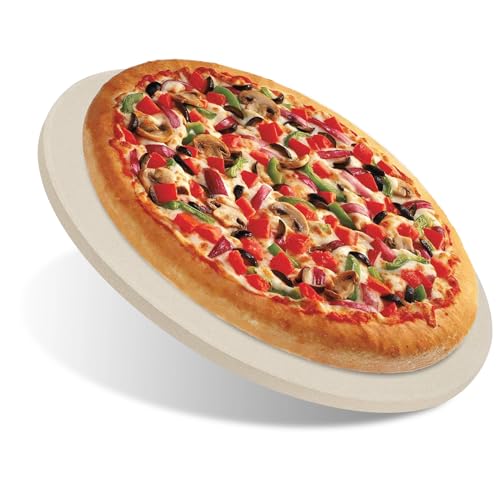 Pizza Stone for Oven, 15" Heavy Duty Round Pizza Stone for Oven Baking & BBQ Grill Thermal Shock Resistant Cordierite Cooking Stone Baking Stone for Pizza, Bread
