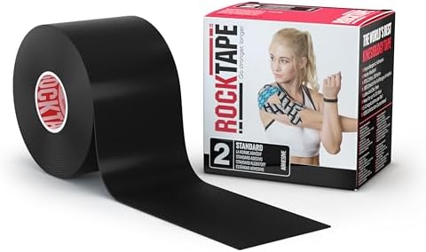 Rocktape Kinesiology Tape for Athletes, Water Resistant, Reduce Pain and Injury Recovery, 180% Elastic Stretch