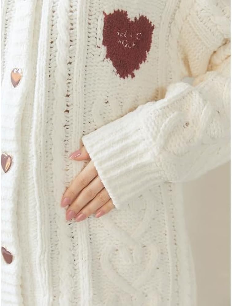 Amazon | [ジェラート ピケ] Valentine ハートアランカーディガン