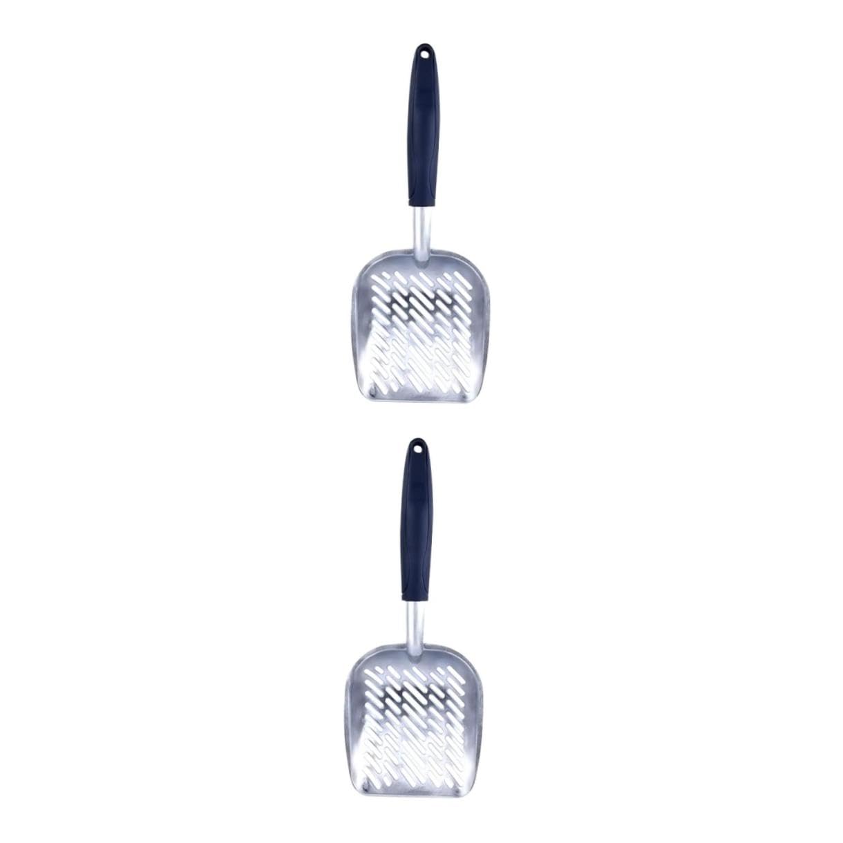 Happyyami 2pezzi Raccoglitore per Lettiera Inox Strumento per La Pulizia della Lettiera per Gatti e Piccoli Animali Domestici Design Ergonomico con Superficie Ampia per Pulizia Profondo