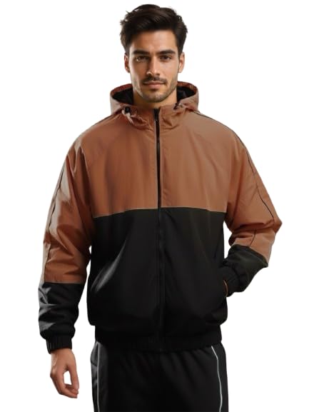 Image of CHKOKKO Sunscreen Jacket for Men Windcheater Hooded Zipper Sports Jacket | UV Protection | Sun Protective | Lightweight Water Resistant | Riding Biker | Outdoor Travel Gym Running