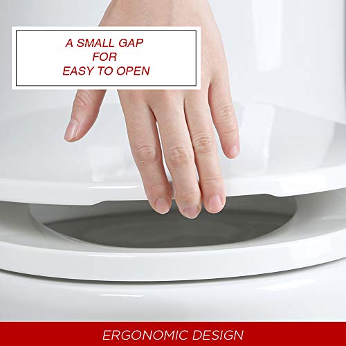 Round Toilet Seat with Lid, Slow Close Seat and Cover, Including Two Sets of Parts, Fit All Standard Round Toilet, Quiet Close, Plastic, White - Thumbnail 5