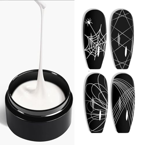 Image of Bolt Bee white Spider Gel Polish, Line Drawing Wire Gel for Nail Art, UV /LED Soak Off Gel, Professional & DIY Use