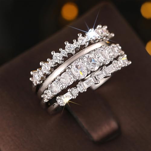 Otxas Dainty Silver Rings Set Size 6-10 Silver Wedding Band Women with Cubic Zirconia Fashion Stackable Rings Non Tarnish Wedding Jewelry4