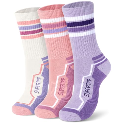 Supertrip Merino Wool Hiking Socks Women 3/5 Pairs Cushion Walking Socks Moisture Wicking Thermal Warm Winter Socks