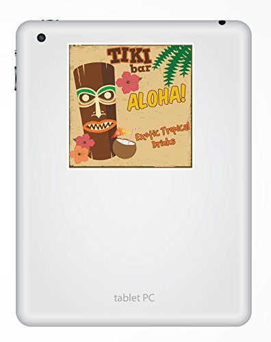 2 Adesivi In Vinile Tiki Surf Hawaii Aloha Per Laptop, IPad, Auto – 10x9 Cm #4026