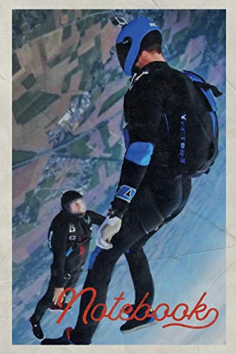 Notebook: Freefall Skydiving Useful Composition Book Journal Diary for Men, Women, Teen & Kids Vintage Retro Design Parachutist