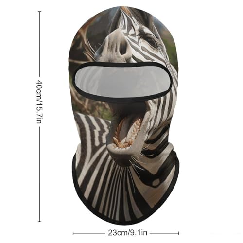 Balaclava para hombre y mujer, máscara para esquiar con diseño divertido de cebra, cubre cara completo para ciclismo miniatura 2