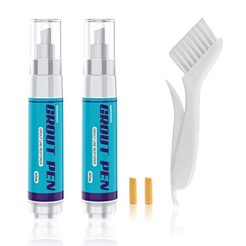 Grout Pen White Large Size 20ml 2 Pack with 2 Replacement Nibs