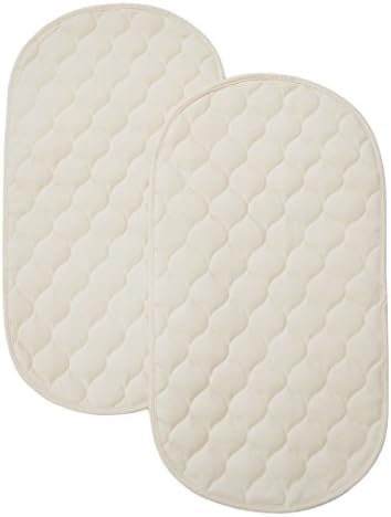 TL Care 2 Pack Waterproof Quilted Playard Changing Table Protector Pads Made with Organic Cotton Top Layer, 23" x 12"