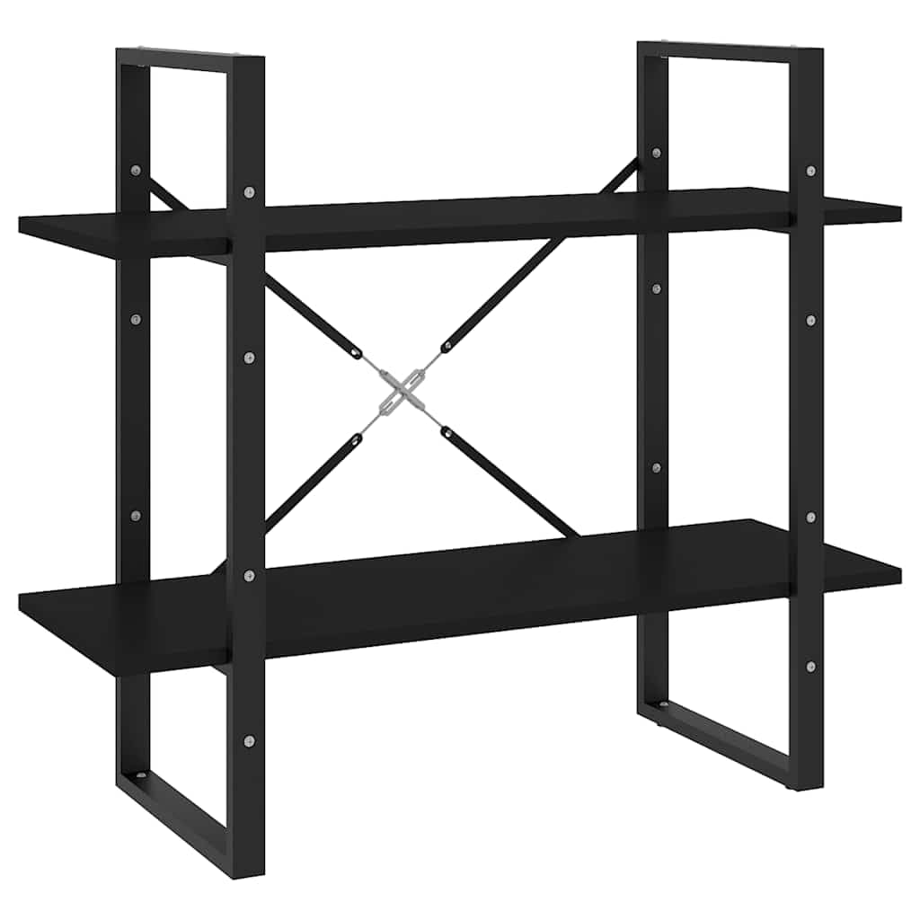 Scaffale nero, 80 x 30 x 70 cm, in legno e metallo