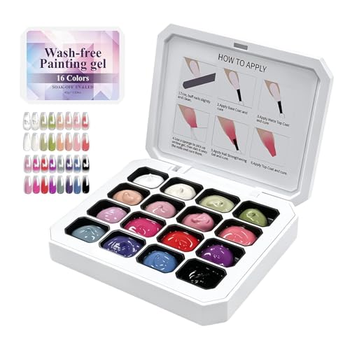 Esmalte de uñas de gel de pintura Pat Nails Art Gel con 16 tonos de acabado gradiente
