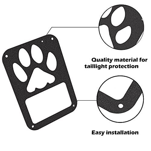image for Bonbo Matte Black Dog paw Tail Light Cover Protector Cover Trim Exteri
